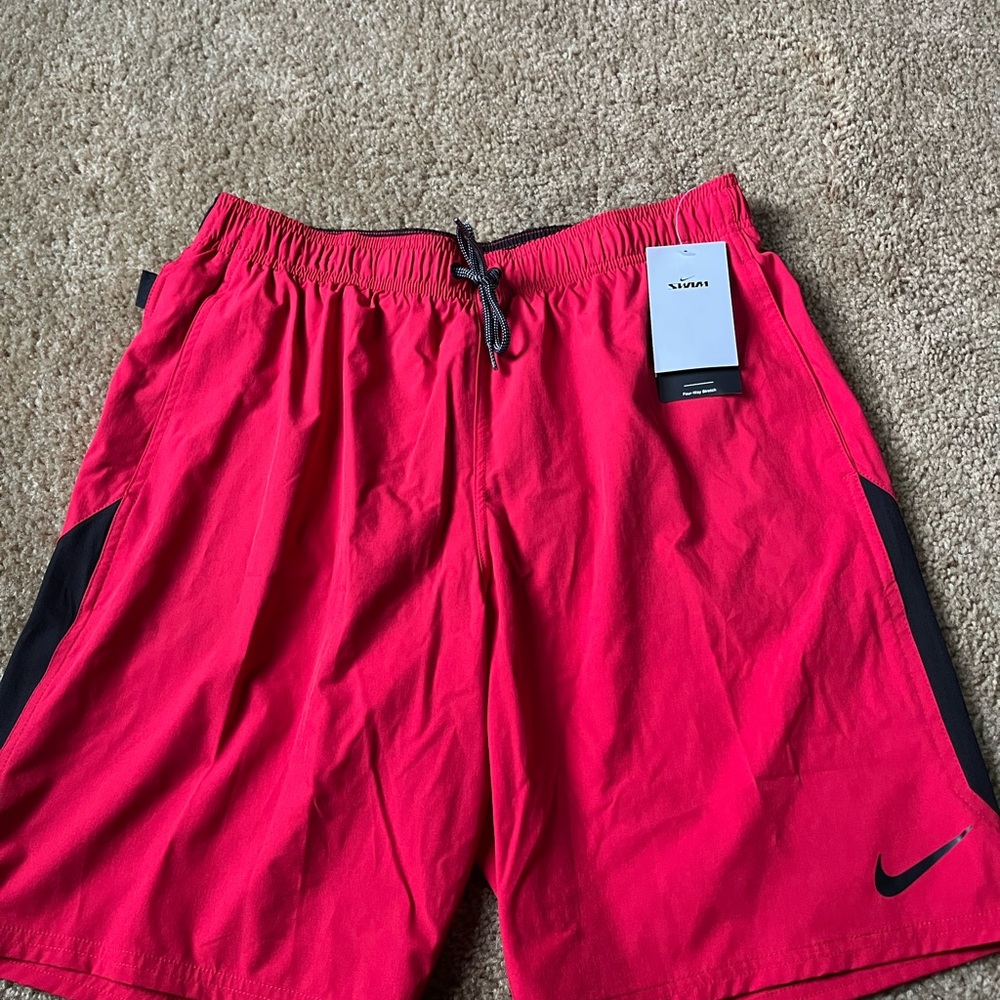 Nike Swim Crimson Sports & Swim Shorts with Black Details